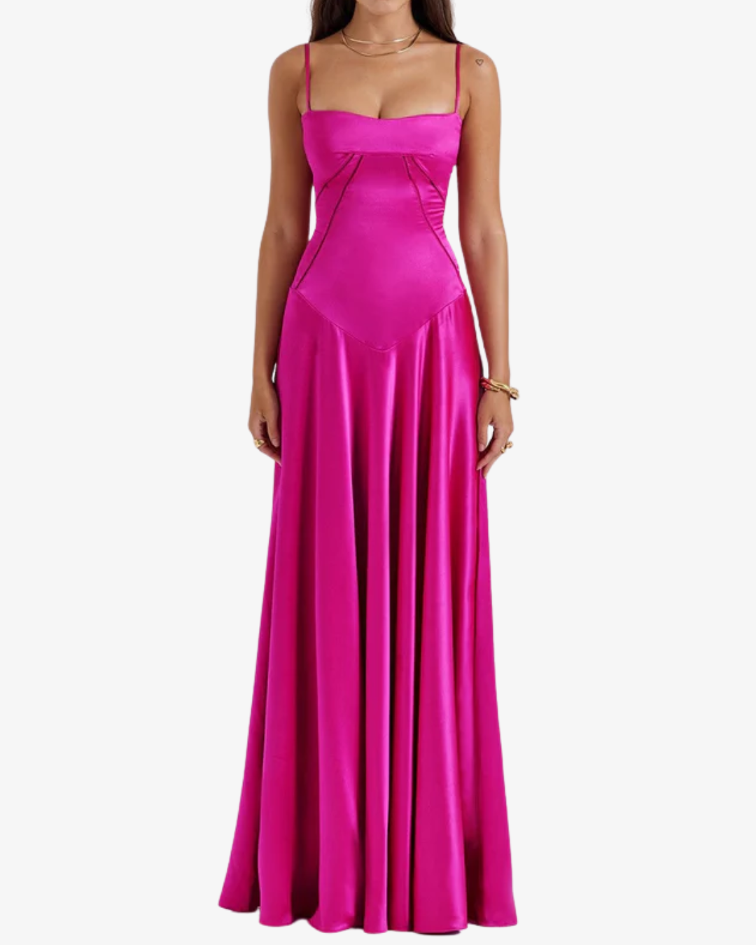 Nancy | Women's Satin Evening Maxi Dress