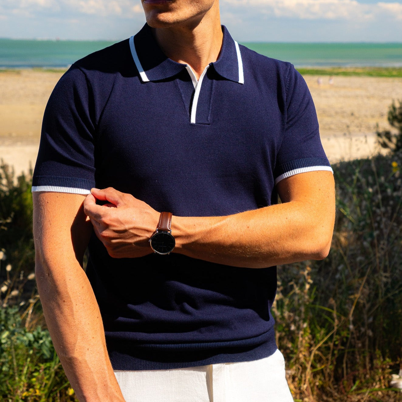 V-Collar Polo Shirt – Effortless Elegance and Ultimate Comfort