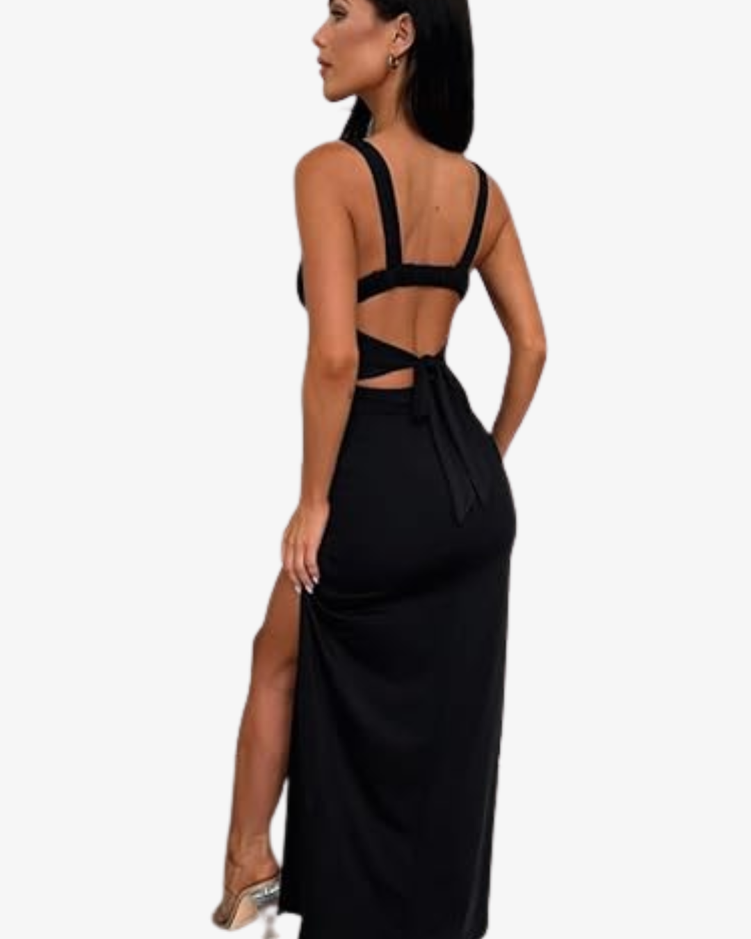 Orielle | Backless Spaghetti Strap Slit Maxi Dress