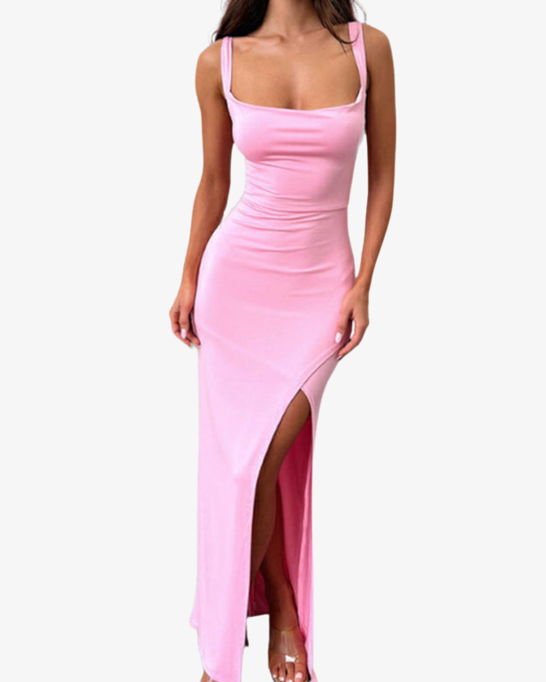 Orielle | Backless Spaghetti Strap Slit Maxi Dress