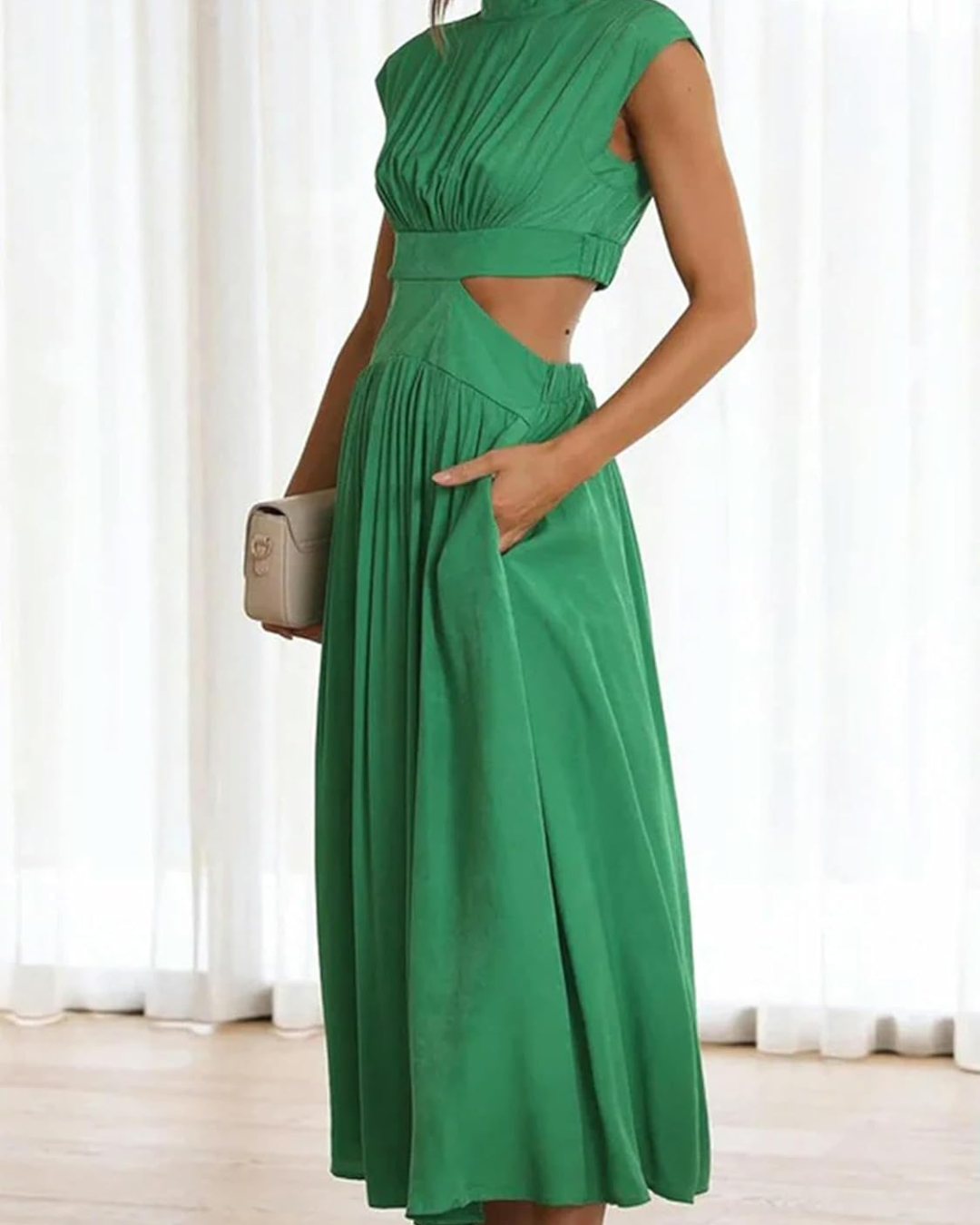 Samantha | Pleated A-Line Maxi Dress for Summer Chic