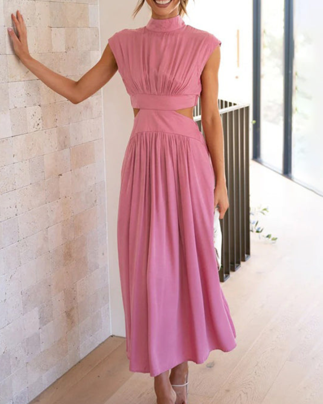 Samantha | Pleated A-Line Maxi Dress for Summer Chic