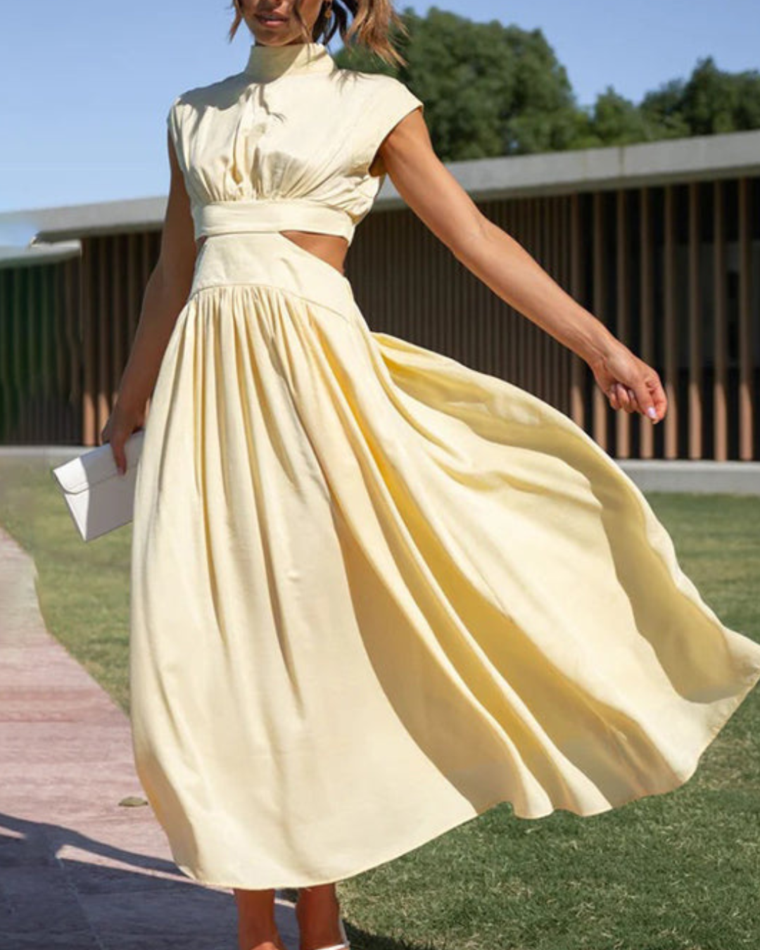 Samantha | Pleated A-Line Maxi Dress for Summer Chic