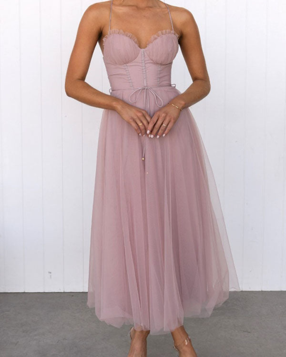 Theya | Chiffon Mesh Sleeveless Maxi Party Dress