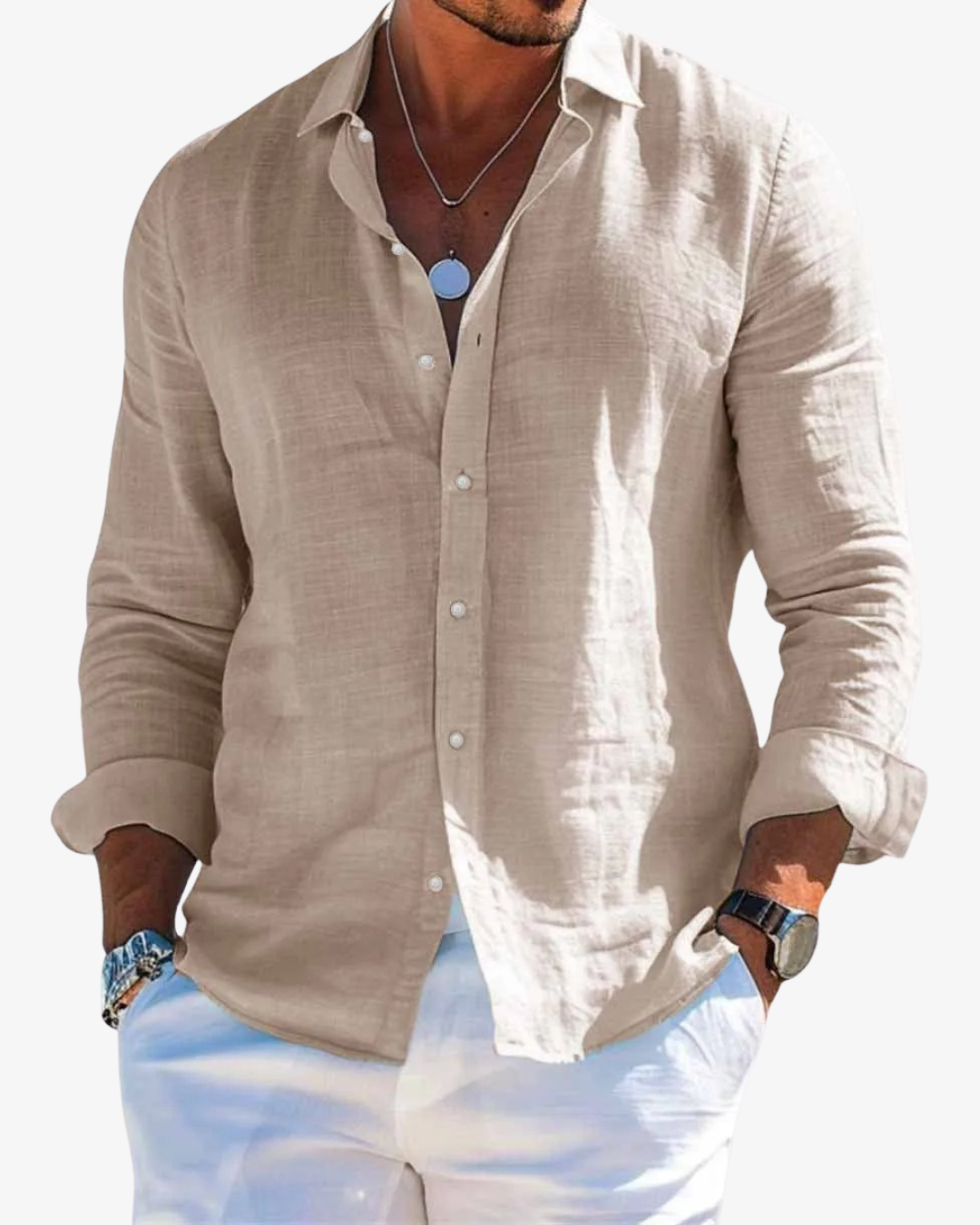 Thomas | Men’s Casual Lightweight Linen Shirt