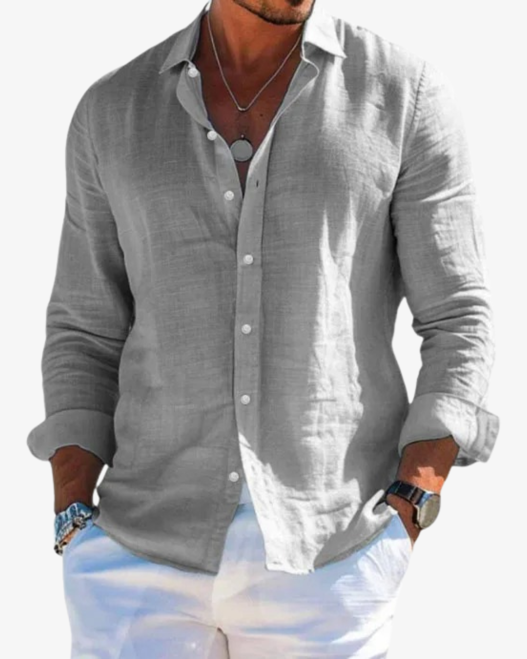 Thomas | Men’s Casual Lightweight Linen Shirt