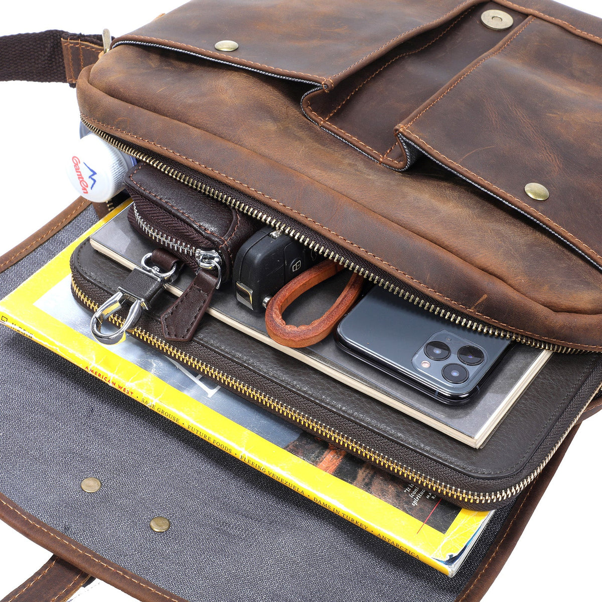 Lucia Leather Messenger Bag – Vintage Elegance Meets Modern Utility