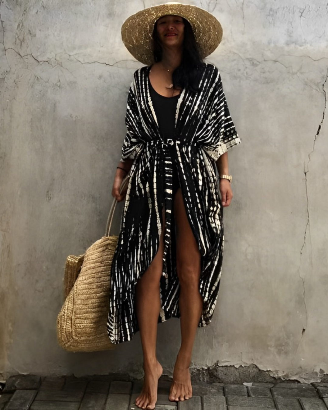 Women's Boho Embroidered Kimono – Lightweight Beach Cover-Up