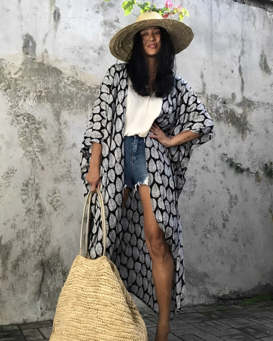 Women's Boho Kimono Beach Cover-Up – Lightweight Summer Layer