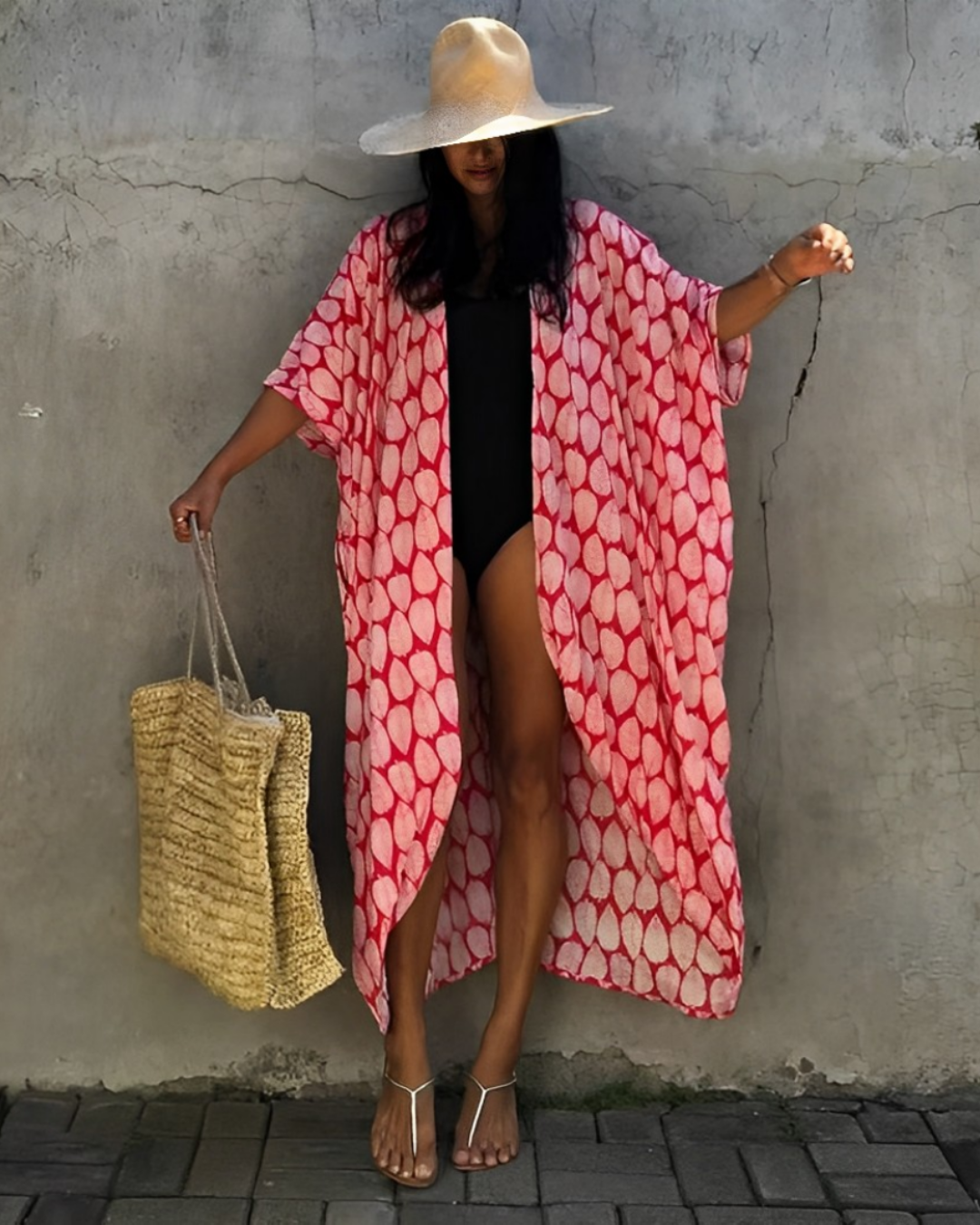 Women's Boho Kimono Beach Cover-Up – Lightweight Summer Layer