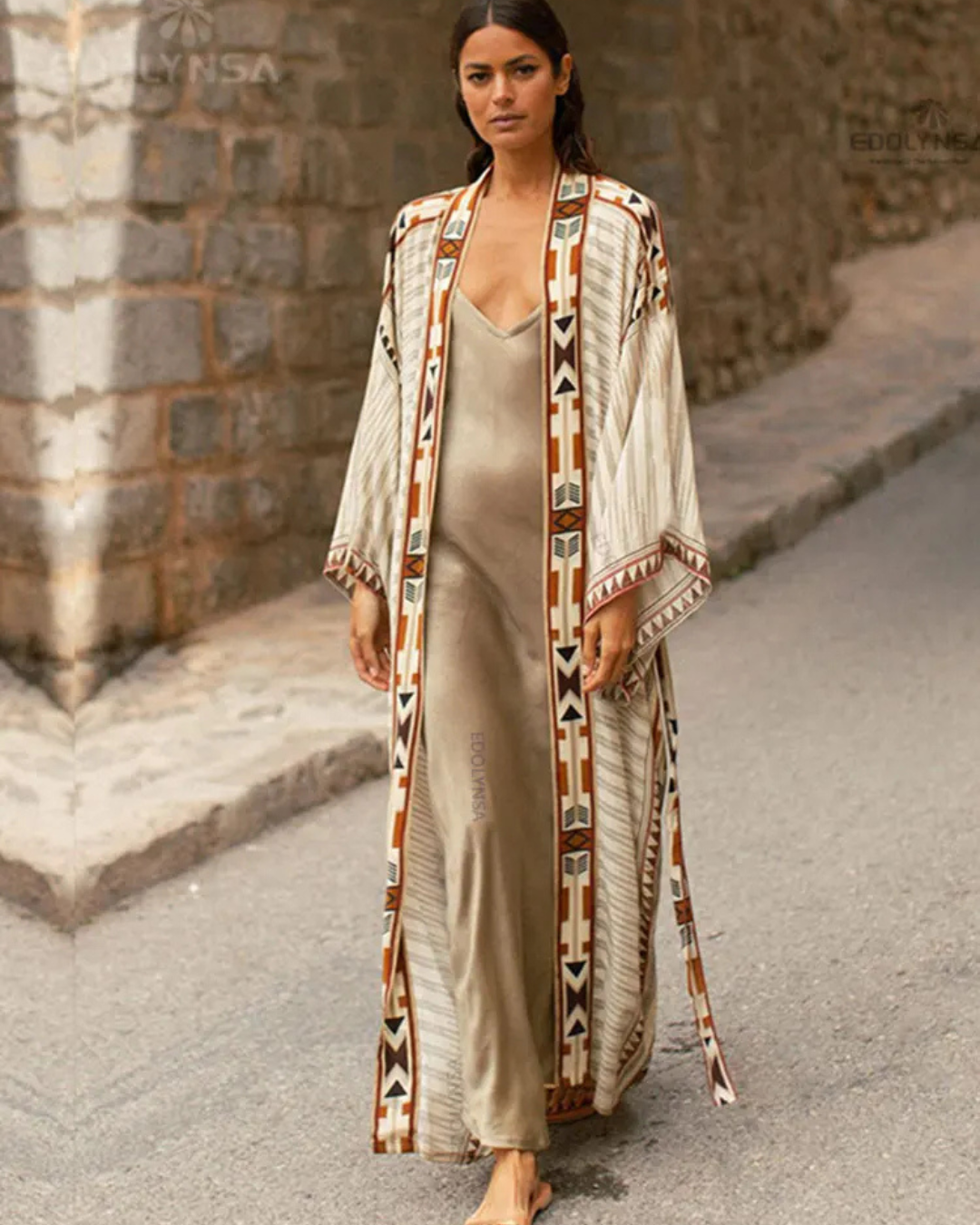 Women's Boho Print Beach Kimono – Lightweight Summer Cover Up