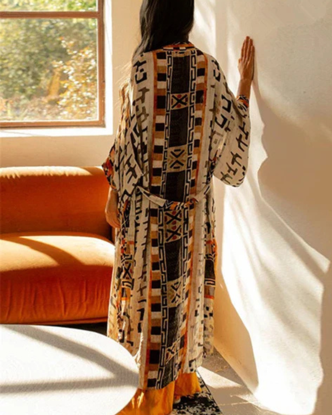 Women's Boho Print Beach Kimono – Lightweight Summer Cover Up