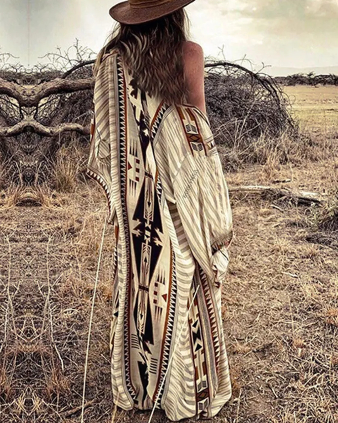 Women's Boho Print Beach Kimono – Lightweight Summer Cover Up