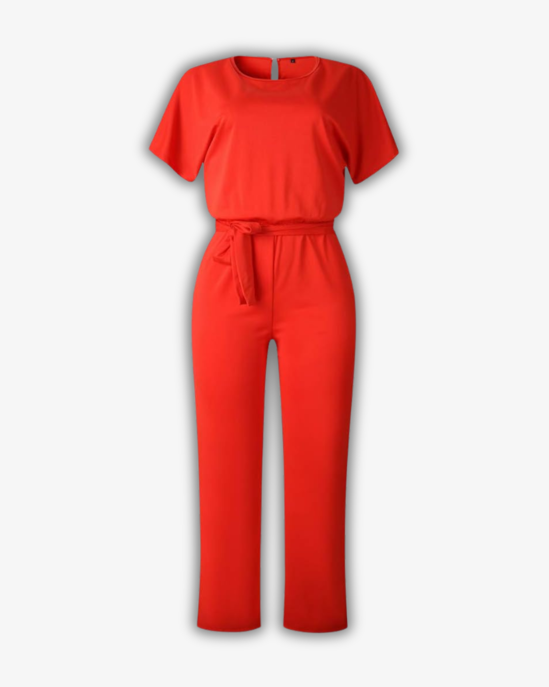 Women's Elegant Belted Jumpsuit for Women – Short Sleeve All-in-One