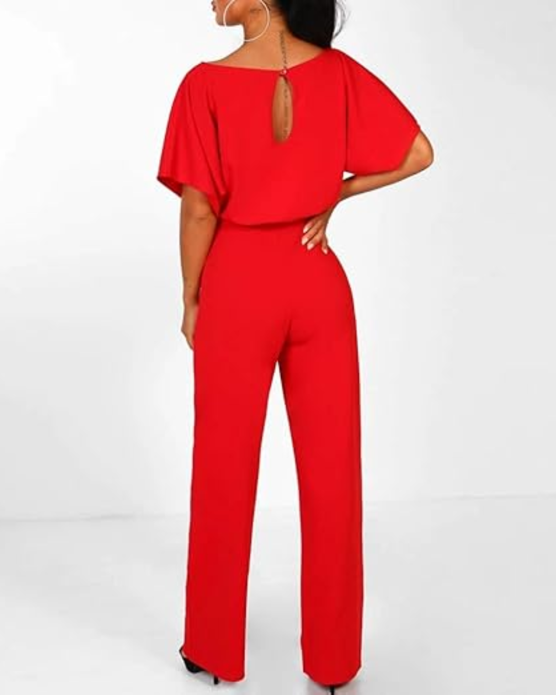 Women's Elegant Belted Jumpsuit for Women – Short Sleeve All-in-One