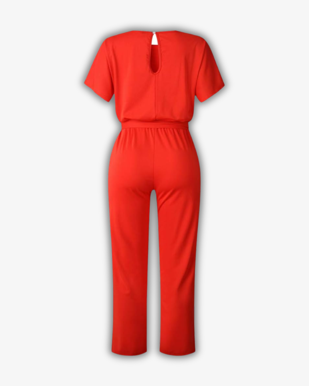 Women's Elegant Belted Jumpsuit for Women – Short Sleeve All-in-One