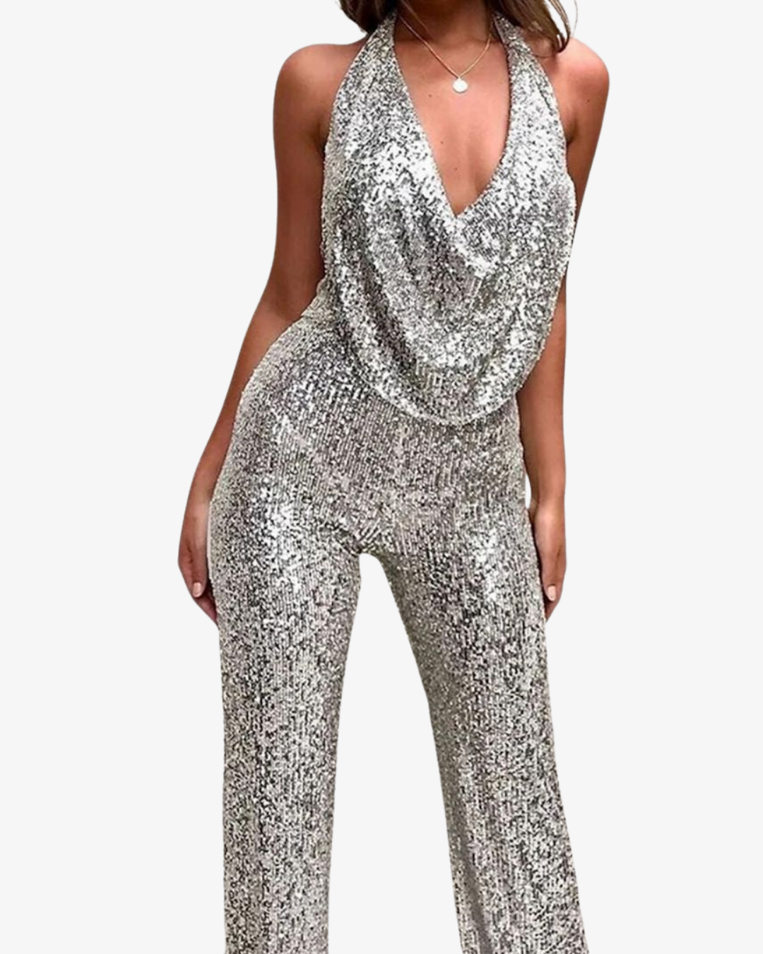 Women's Sequin Halter Neck Jumpsuit – Glam Partywear