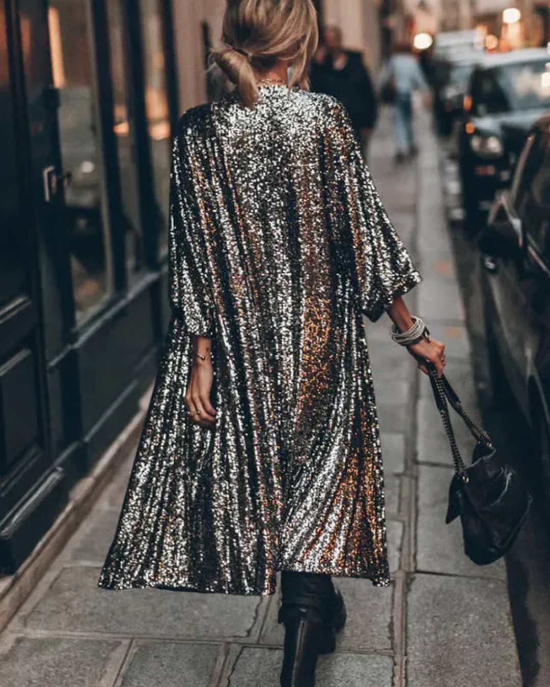 Women's Sequin Kimono Jacket – Sparkling Party Cape
