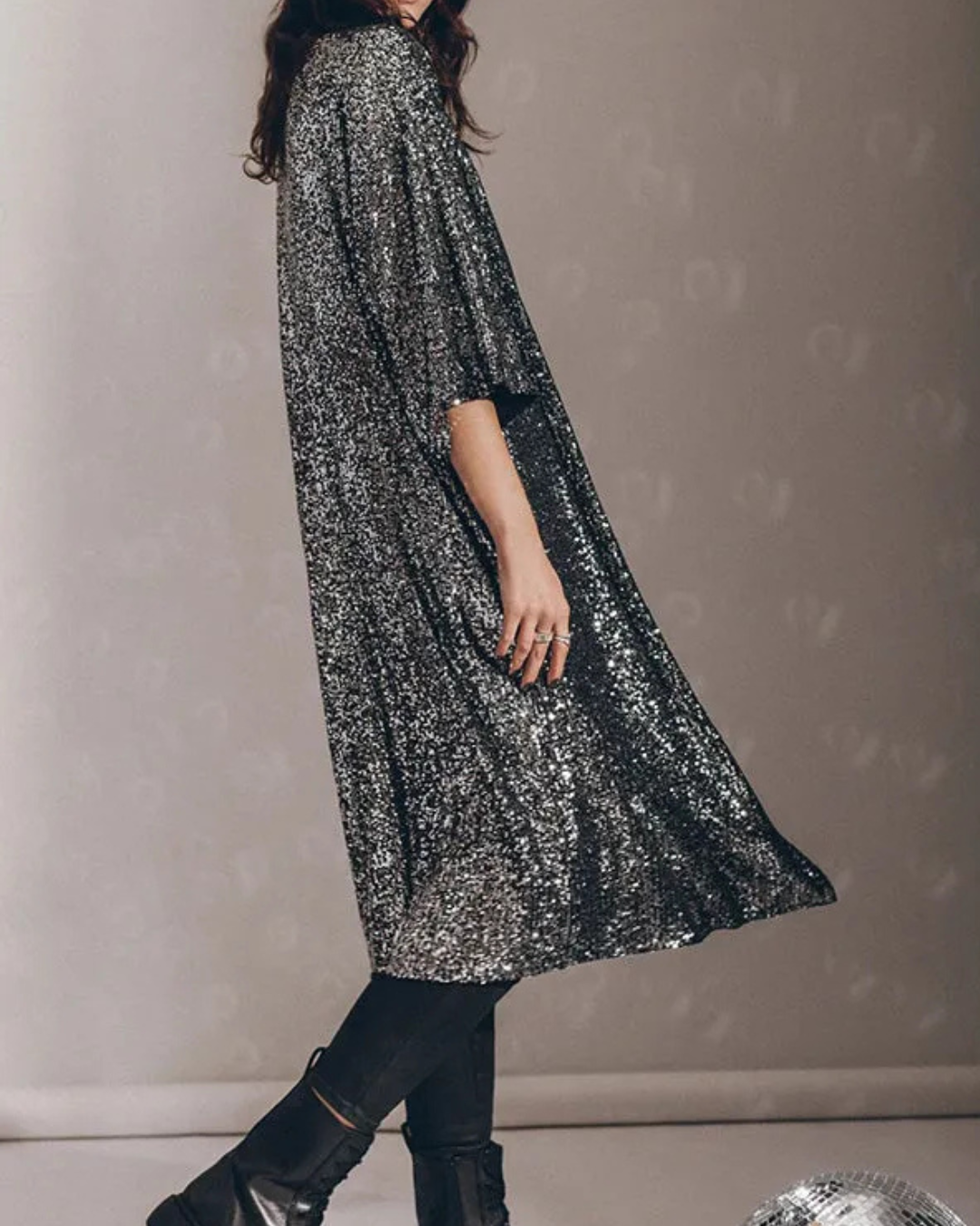 Women's Sequin Kimono Jacket – Sparkling Party Cape